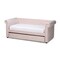 Baxton Studio Mabelle Light Pink Velvet Upholstered Daybed with Trundle 154-9395 - alternate 1